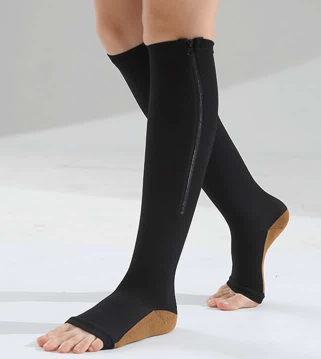 Pack of 3 Premium Zip Up Compression Socks for Men & Women