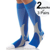 Close-up image of blue color Best Compression Socks with graduated pressure.