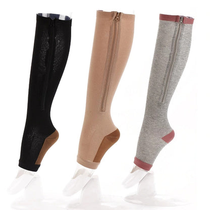 Pack of 3 Premium Zip Up Compression Socks for Men and Women-Joocla